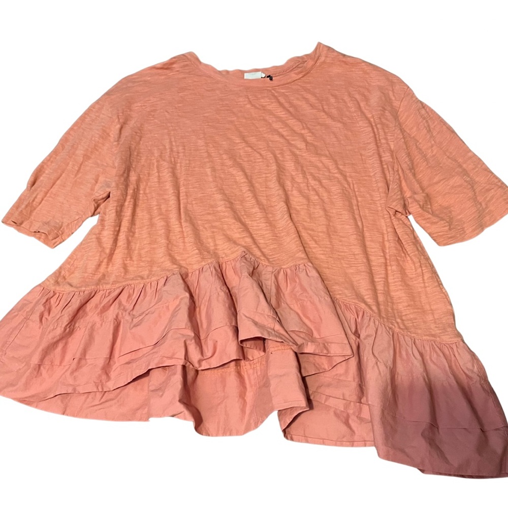 Anthropologie Akemi+Kin Rose pink shirt sleeve top